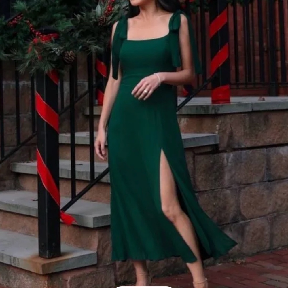 Reformation Twilight Dress in Emerald (Size 0)